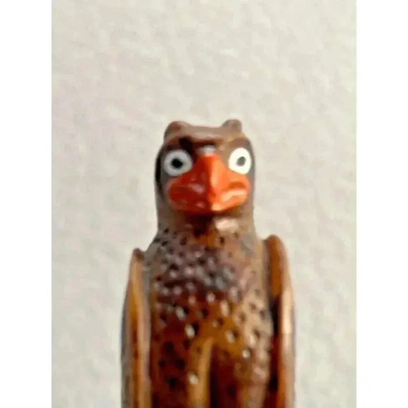 Alaskan Carved Wood Resin Totem Pole 3" vintage - Picture 7 of 8